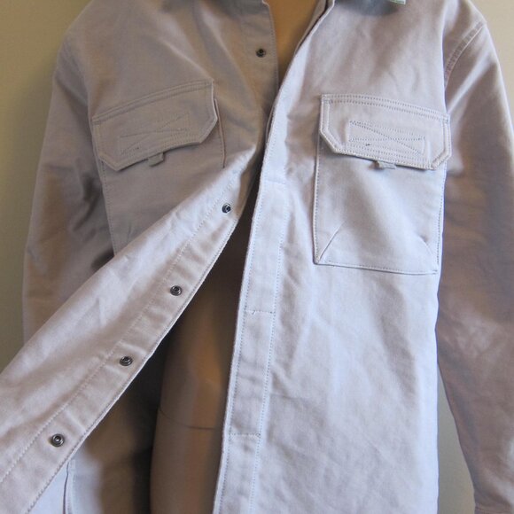 HUDSON JEANS Men's Denim UTLITY FIELD Jacket Shacket in Stone NWT MED $200 - Picture 3 of 9